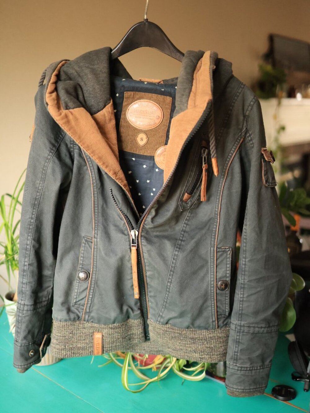 Very Rare Naketano Jacket Sz S Grey Asymetric Zip Like New - Picture 2 of 15